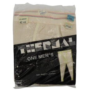 VTG Kodel Men Extra Large XL Ankle Length Drawer Waffle Pants Cotton Blend White